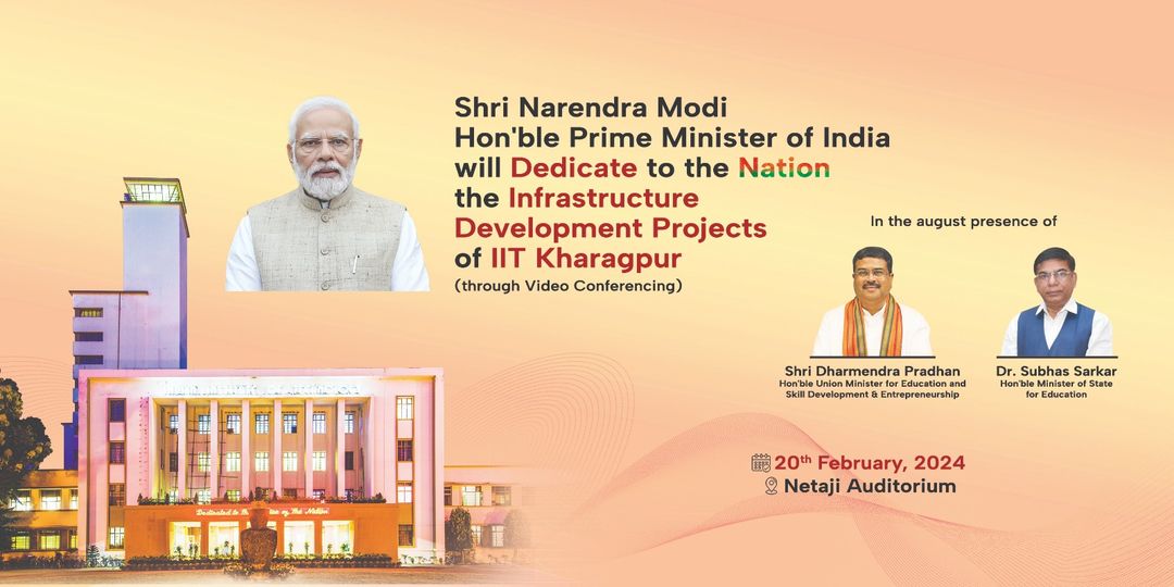 Prime Minister Shri Narendra Modi dedicated infrastructural development projects worth Rs. 230 crores to IIT Kharagpur virtually